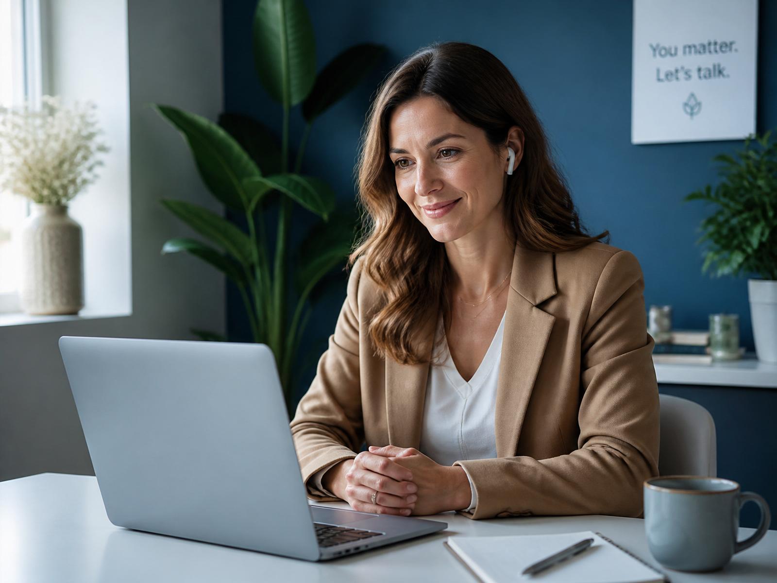 Profissional de saúde mental em atendimento online
